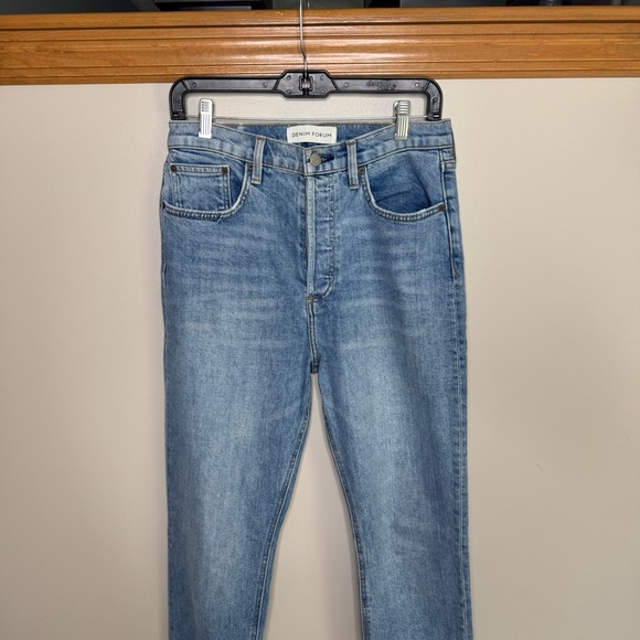 The Denim Forum Yoko high rise  slim Light Blue Jeans 28L size 29 - Picture 2 of 9